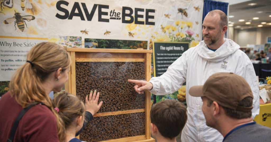 A demonstration hive is an interactive and safe way to engage with bees, explore the hive and even see the Queen Bee!