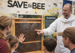 A demonstration hive is an interactive and safe way to engage with bees, explore the hive and even see the Queen Bee!